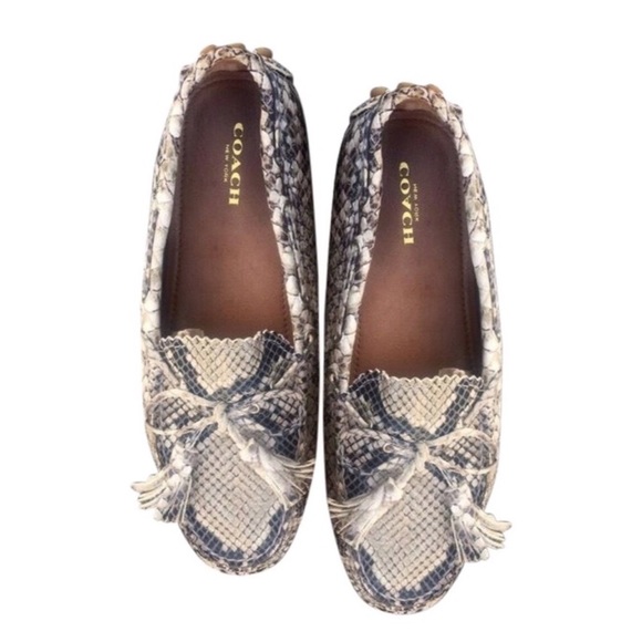 COACH Snakeskin Leather Driving Loafer NEW Sz7 - Picture 7 of 8